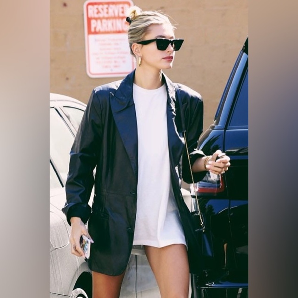 Leather jacket blazer - buttery soft, lightweight. Hailey Bieber , Rachel Green
